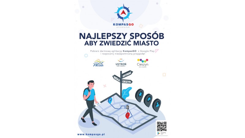 Plakat prezentujący aplikację KOMPAS Go!  fot. mat.pras